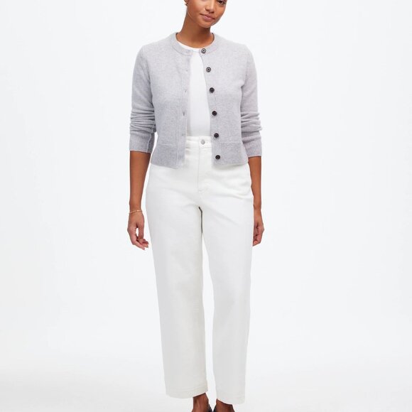 NWT NEW‎ | Madewell The Curvy Perfect Vintage Wide-Leg Crop Jean Tile White 31 - Picture 1 of 13